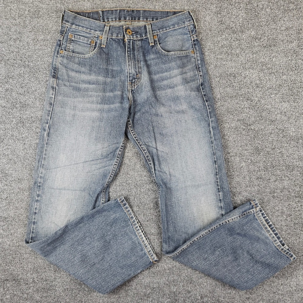 Levis 569 Jean Men's 30x32 Loose Fit Straight Leg Denim Medium Wash Blue Worn